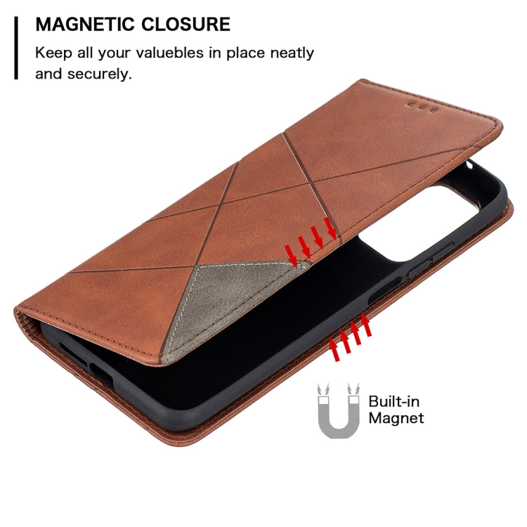 For Xiaomi Mi 10T / 10 Pro 5G Rhombus Texture Horizontal Flip Magnetic Leather Case with Holder & Card Slots