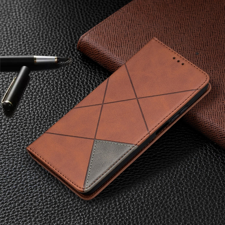 For Xiaomi Mi 10T / 10 Pro 5G Rhombus Texture Horizontal Flip Magnetic Leather Case with Holder & Card Slots