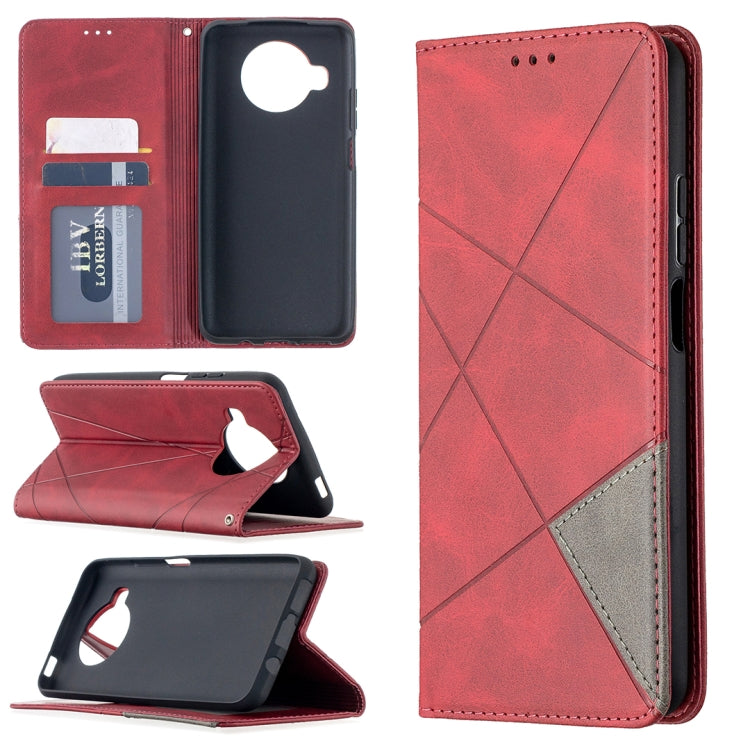 For Xiaomi Mi 10T Lite 5G Rhombus Texture Horizontal Flip Magnetic Leather Case with Holder & Card Slots