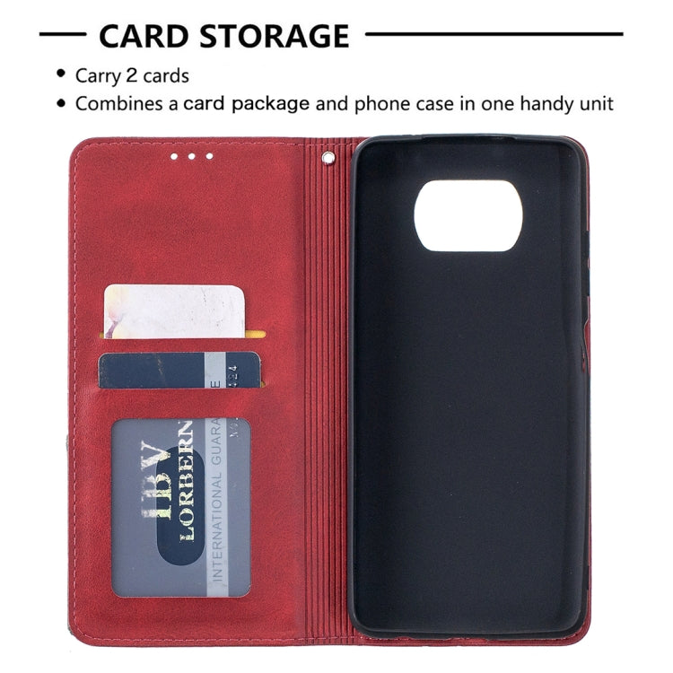 For Xiaomi Mi Poco X3 Rhombus Texture Horizontal Flip Magnetic Leather Case with Holder & Card Slots