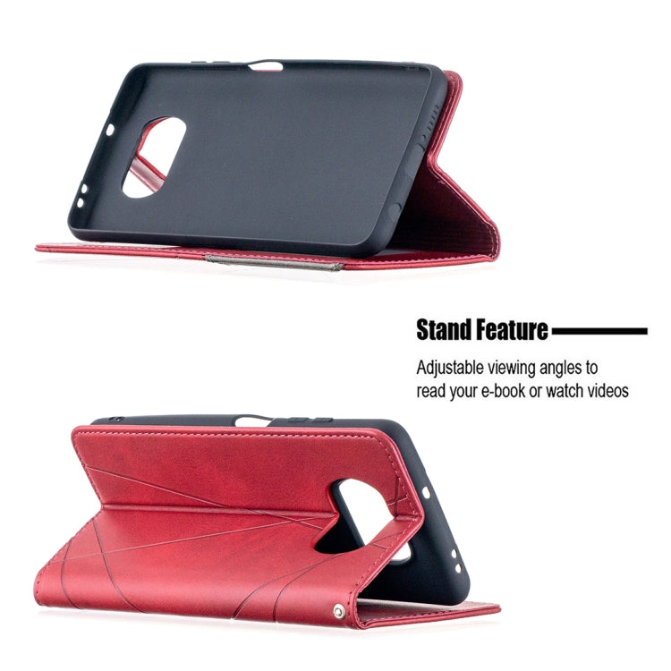 For Xiaomi Mi Poco X3 Rhombus Texture Horizontal Flip Magnetic Leather Case with Holder & Card Slots