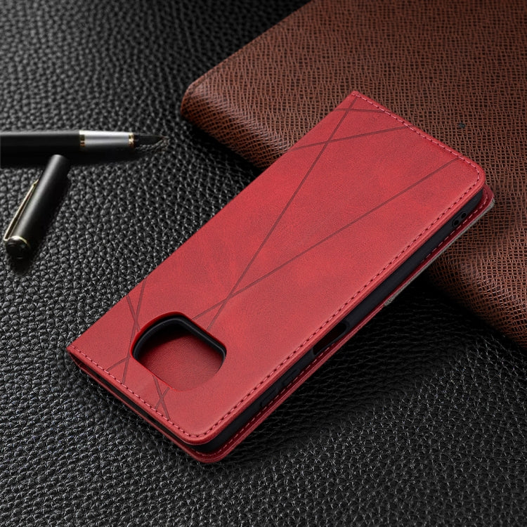 For Xiaomi Mi Poco X3 Rhombus Texture Horizontal Flip Magnetic Leather Case with Holder & Card Slots