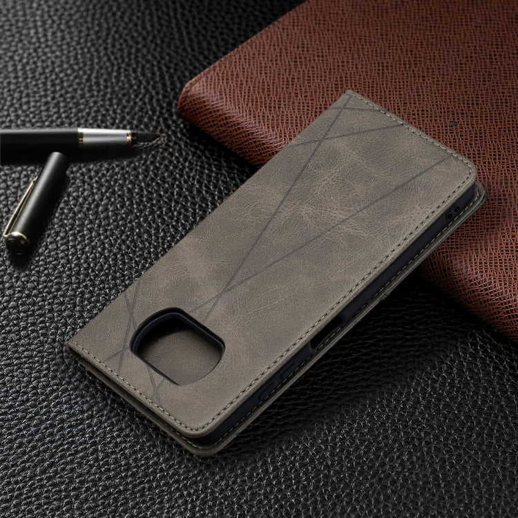 For Xiaomi Mi Poco X3 Rhombus Texture Horizontal Flip Magnetic Leather Case with Holder & Card Slots