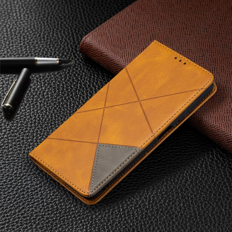 For Xiaomi Mi Poco X3 Rhombus Texture Horizontal Flip Magnetic Leather Case with Holder & Card Slots