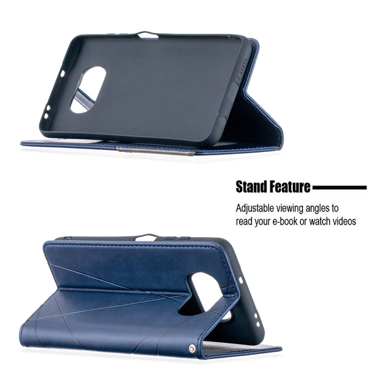 For Xiaomi Mi Poco X3 Rhombus Texture Horizontal Flip Magnetic Leather Case with Holder & Card Slots