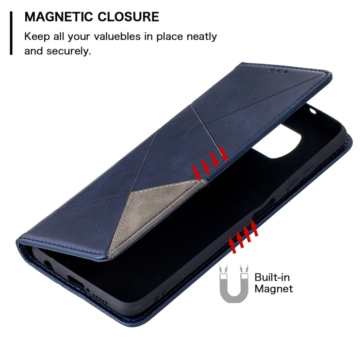 For Xiaomi Mi Poco X3 Rhombus Texture Horizontal Flip Magnetic Leather Case with Holder & Card Slots