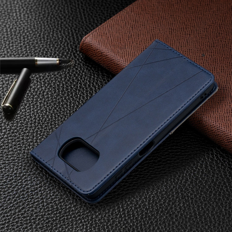 For Xiaomi Mi Poco X3 Rhombus Texture Horizontal Flip Magnetic Leather Case with Holder & Card Slots