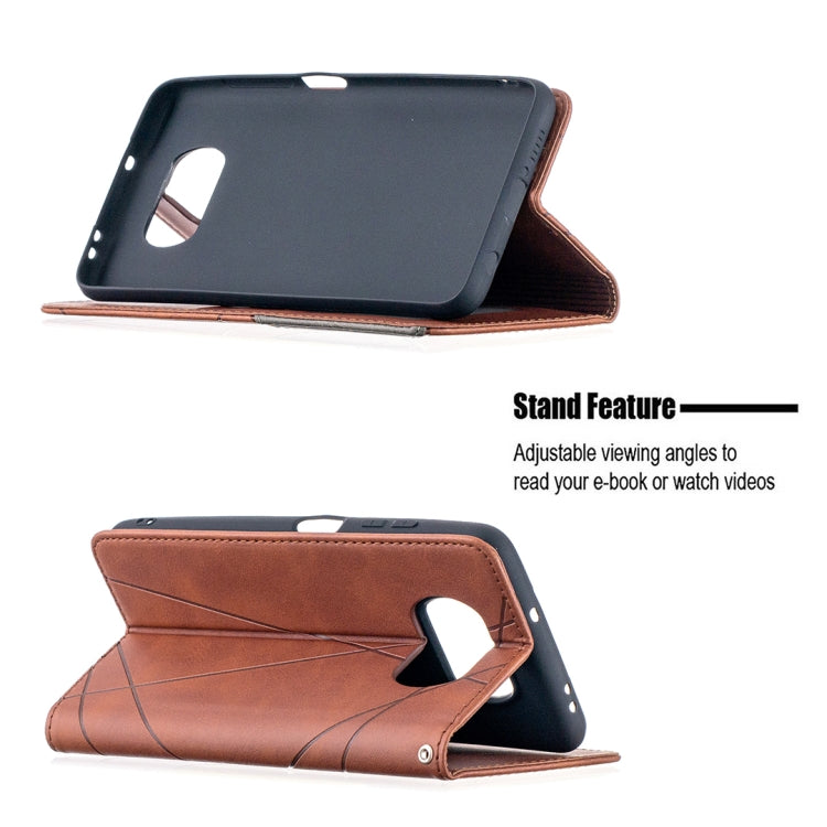 For Xiaomi Mi Poco X3 Rhombus Texture Horizontal Flip Magnetic Leather Case with Holder & Card Slots