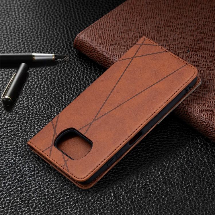 For Xiaomi Mi Poco X3 Rhombus Texture Horizontal Flip Magnetic Leather Case with Holder & Card Slots