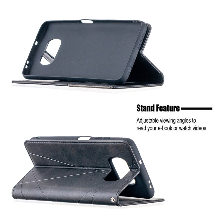For Xiaomi Mi Poco X3 Rhombus Texture Horizontal Flip Magnetic Leather Case with Holder & Card Slots