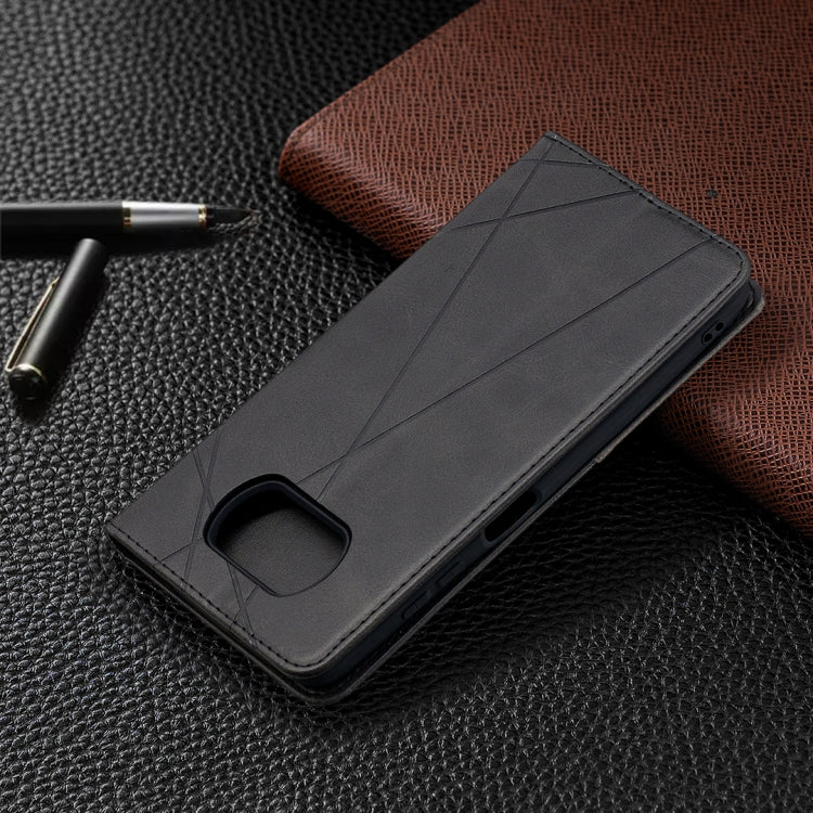 For Xiaomi Mi Poco X3 Rhombus Texture Horizontal Flip Magnetic Leather Case with Holder & Card Slots