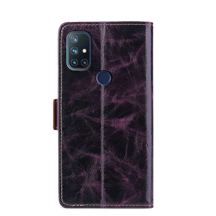 For OnePlus Nord N10 5G Knead Pattern Texture Side Buckle Horizontal Flip Leather Case with Holder & Card Slots(Purple)