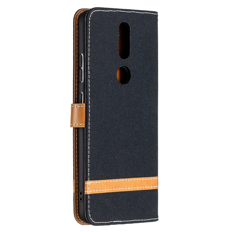 For Nokia 2.4 Color Matching Denim Texture Leather Case with Holder & Card Slots & Wallet & Lanyard