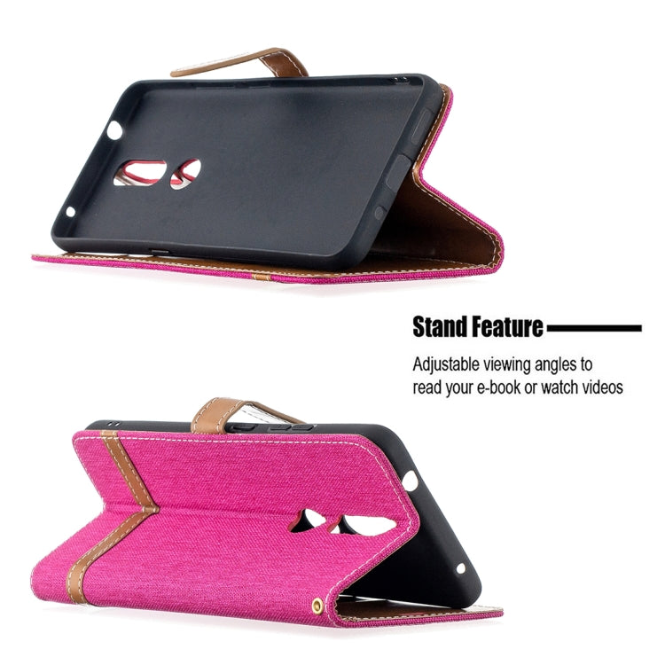 For Nokia 2.4 Color Matching Denim Texture Leather Case with Holder & Card Slots & Wallet & Lanyard
