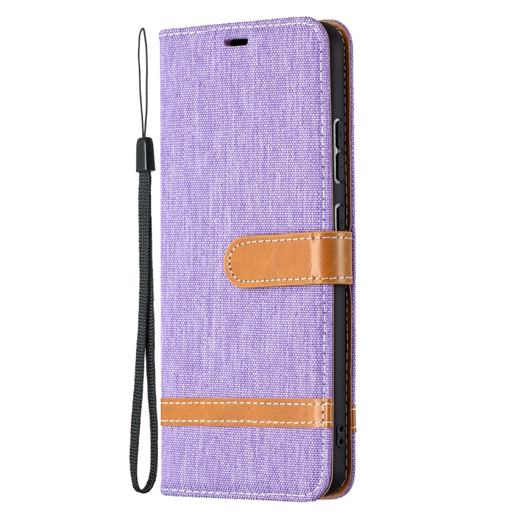 For Nokia 2.4 Color Matching Denim Texture Leather Case with Holder & Card Slots & Wallet & Lanyard