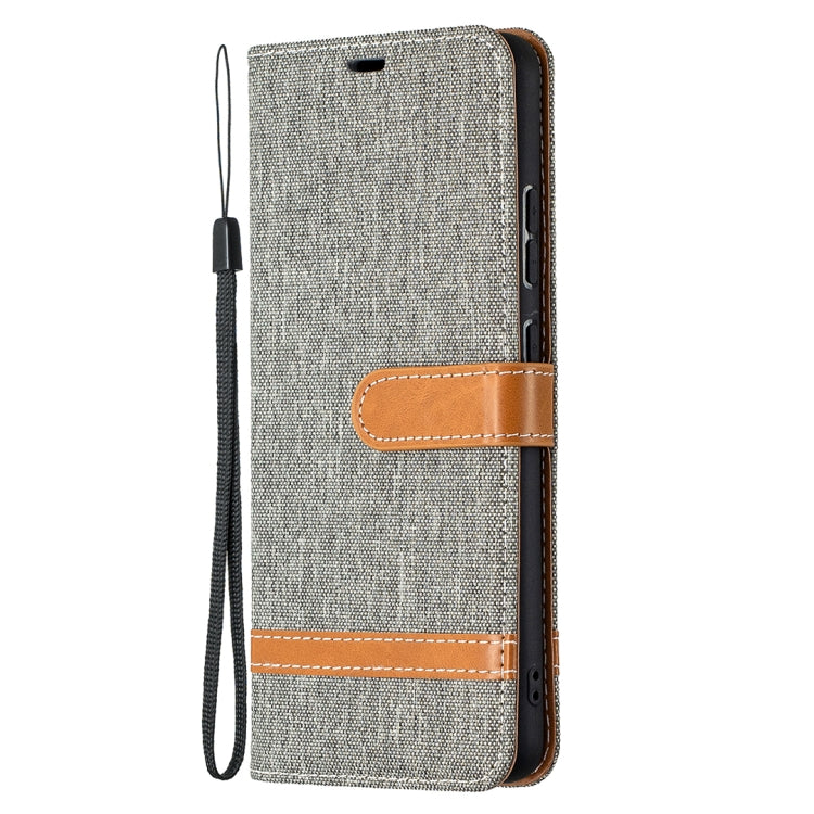 For Nokia 2.4 Color Matching Denim Texture Leather Case with Holder & Card Slots & Wallet & Lanyard