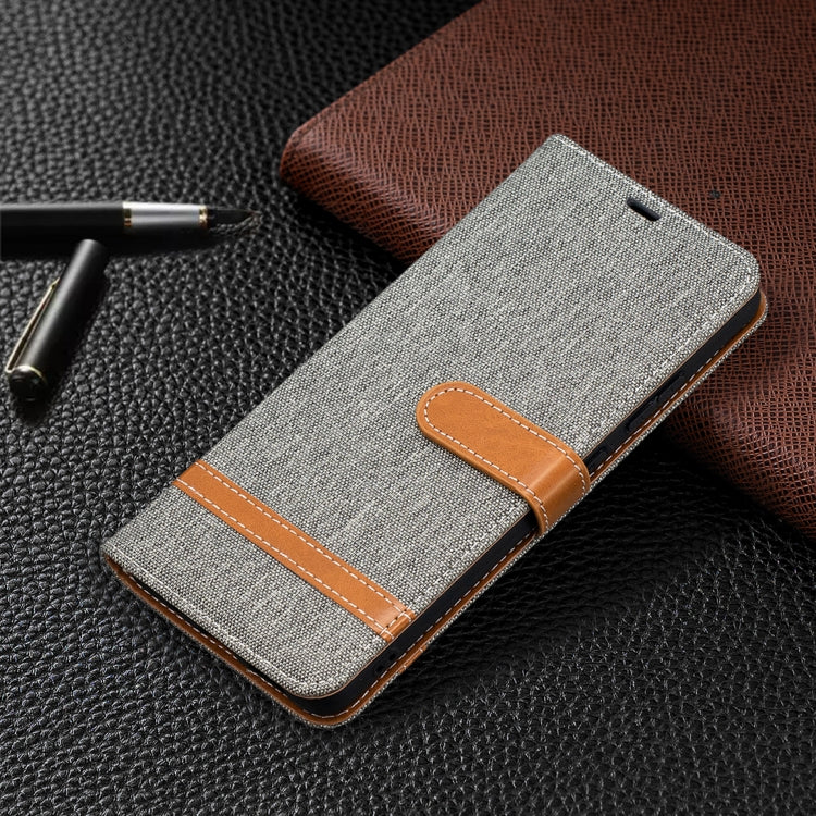 For Nokia 2.4 Color Matching Denim Texture Leather Case with Holder & Card Slots & Wallet & Lanyard