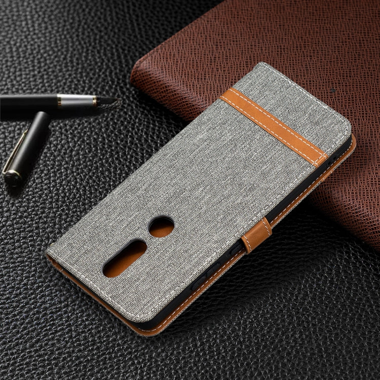 For Nokia 2.4 Color Matching Denim Texture Leather Case with Holder & Card Slots & Wallet & Lanyard