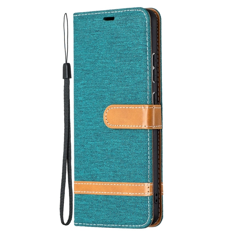 For Nokia 2.4 Color Matching Denim Texture Leather Case with Holder & Card Slots & Wallet & Lanyard