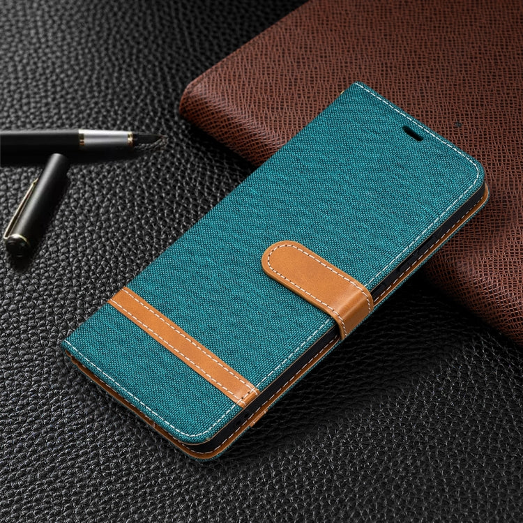For Nokia 2.4 Color Matching Denim Texture Leather Case with Holder & Card Slots & Wallet & Lanyard