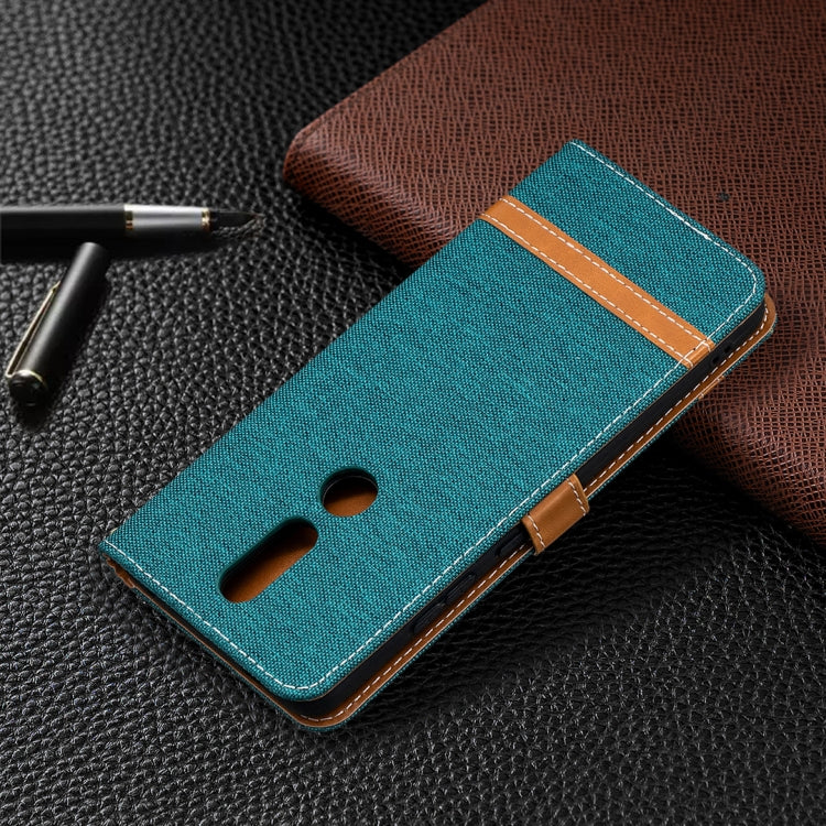 For Nokia 2.4 Color Matching Denim Texture Leather Case with Holder & Card Slots & Wallet & Lanyard