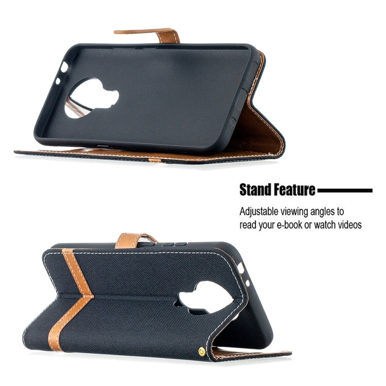 For Nokia 3.4 Color Matching Denim Texture Leather Case with Holder & Card Slots & Wallet & Lanyard