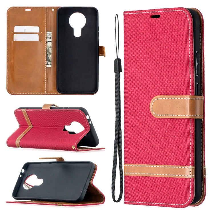 For Nokia 3.4 Color Matching Denim Texture Leather Case with Holder & Card Slots & Wallet & Lanyard