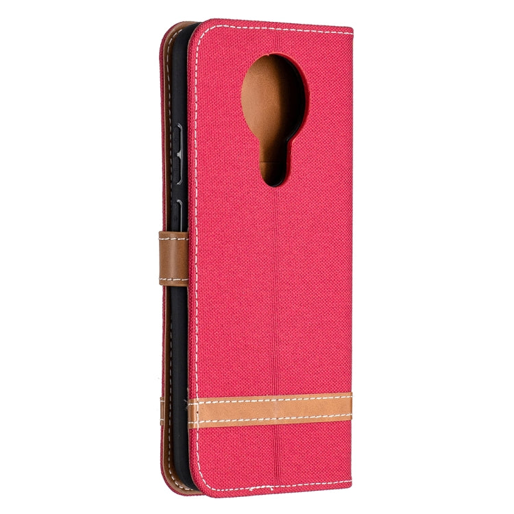 For Nokia 3.4 Color Matching Denim Texture Leather Case with Holder & Card Slots & Wallet & Lanyard