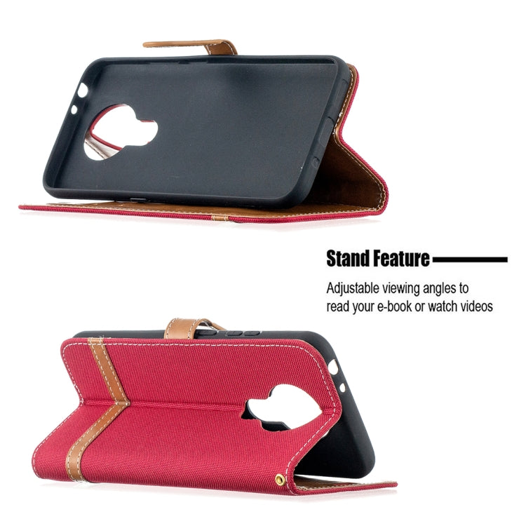 For Nokia 3.4 Color Matching Denim Texture Leather Case with Holder & Card Slots & Wallet & Lanyard