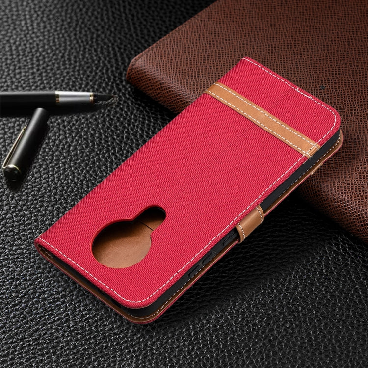 For Nokia 3.4 Color Matching Denim Texture Leather Case with Holder & Card Slots & Wallet & Lanyard