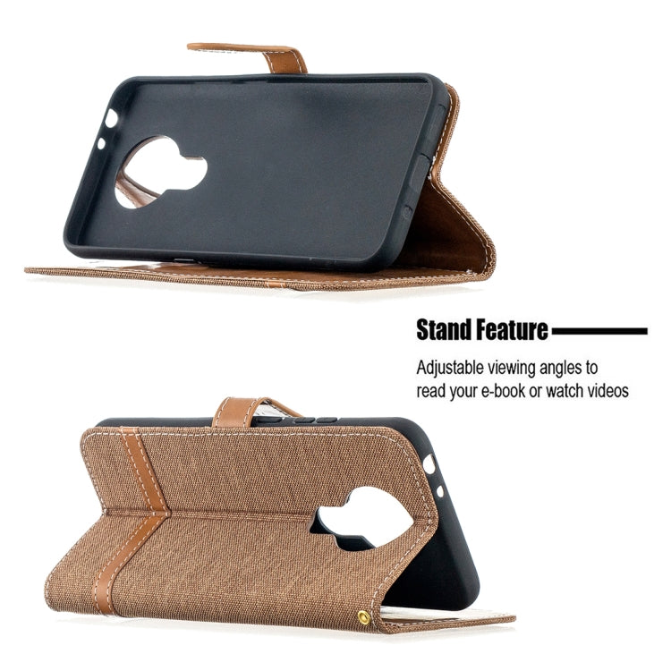 For Nokia 3.4 Color Matching Denim Texture Leather Case with Holder & Card Slots & Wallet & Lanyard