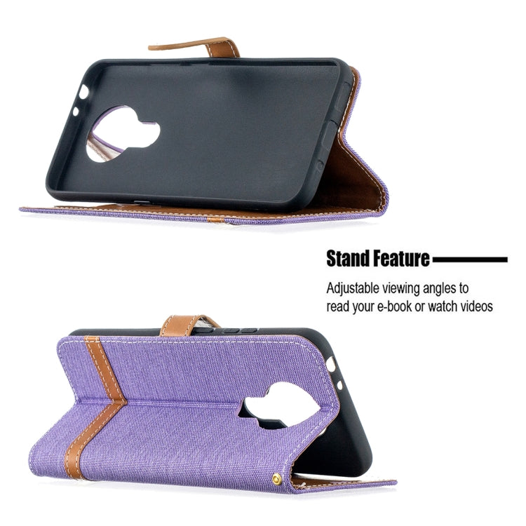 For Nokia 3.4 Color Matching Denim Texture Leather Case with Holder & Card Slots & Wallet & Lanyard