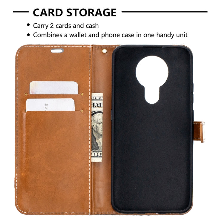 For Nokia 3.4 Color Matching Denim Texture Leather Case with Holder & Card Slots & Wallet & Lanyard