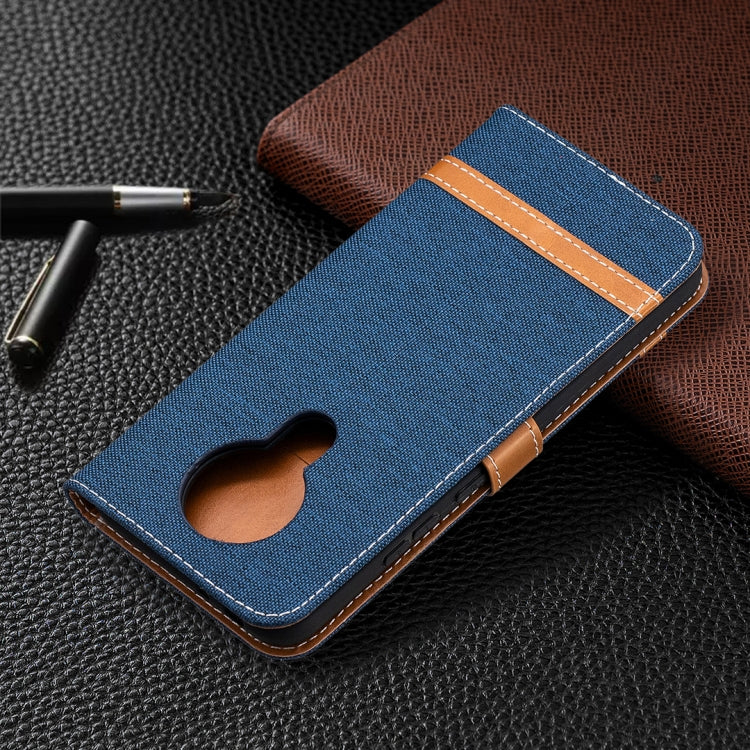 For Nokia 3.4 Color Matching Denim Texture Leather Case with Holder & Card Slots & Wallet & Lanyard