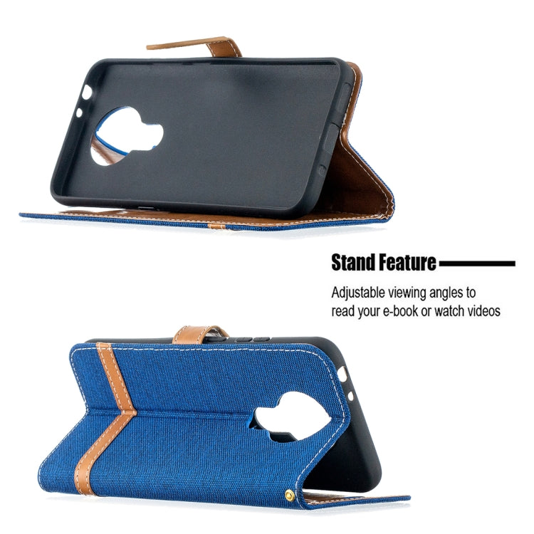For Nokia 3.4 Color Matching Denim Texture Leather Case with Holder & Card Slots & Wallet & Lanyard