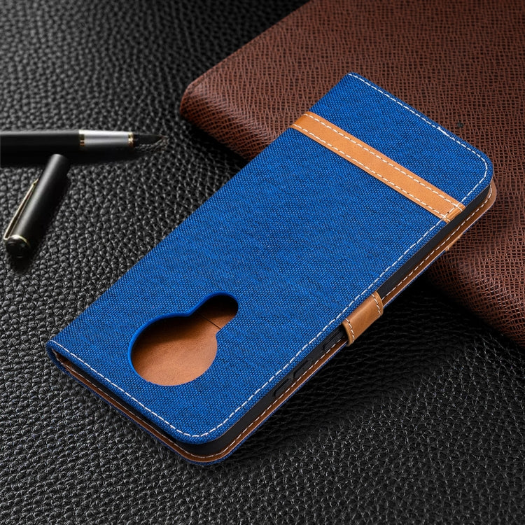 For Nokia 3.4 Color Matching Denim Texture Leather Case with Holder & Card Slots & Wallet & Lanyard