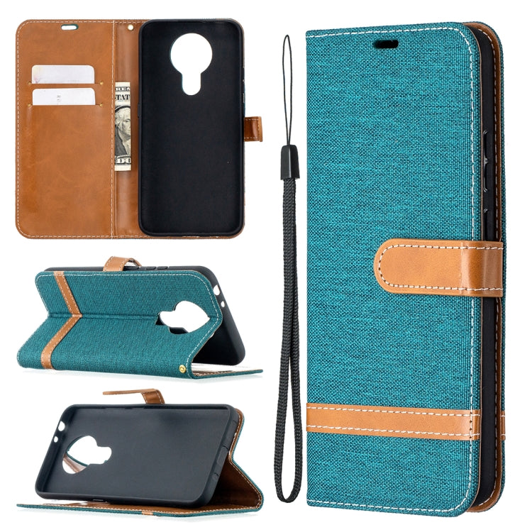 For Nokia 3.4 Color Matching Denim Texture Leather Case with Holder & Card Slots & Wallet & Lanyard