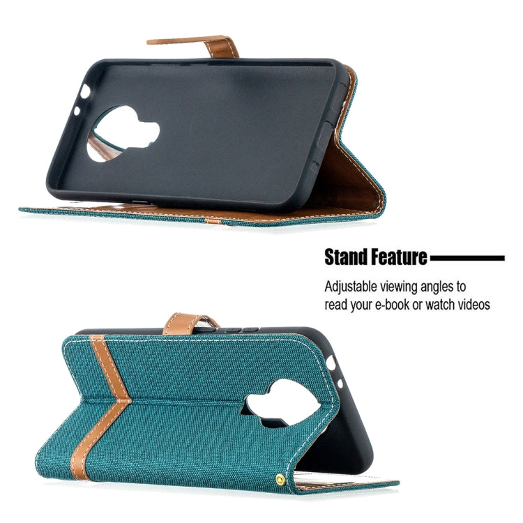 For Nokia 3.4 Color Matching Denim Texture Leather Case with Holder & Card Slots & Wallet & Lanyard
