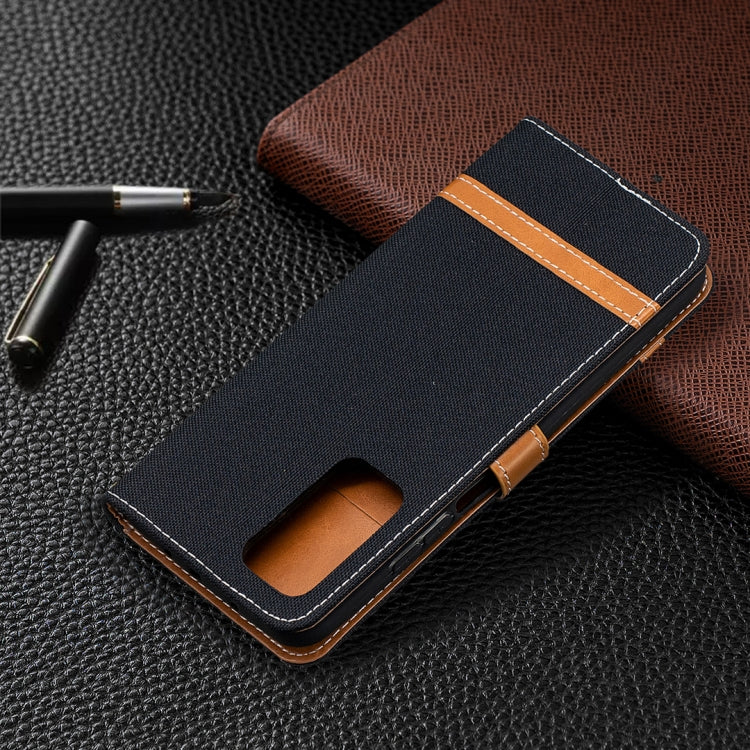 For Xiaomi Mi 10T / 10 Pro 5G Color Matching Denim Texture Leather Case with Holder & Card Slots & Wallet & Lanyard