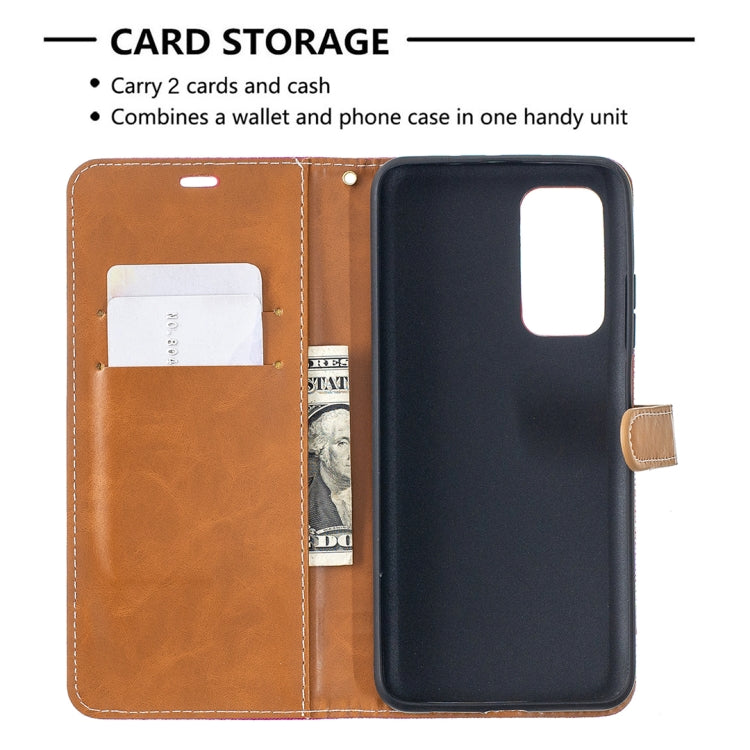 For Xiaomi Mi 10T / 10 Pro 5G Color Matching Denim Texture Leather Case with Holder & Card Slots & Wallet & Lanyard