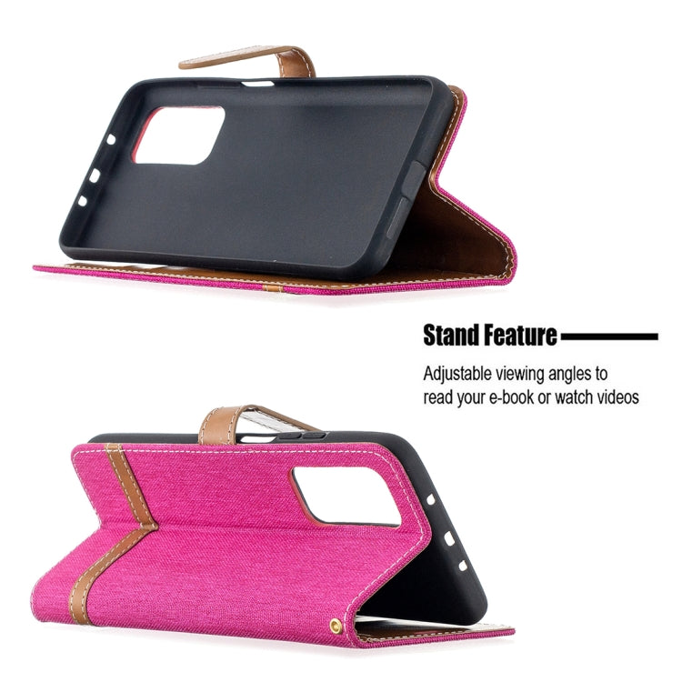 For Xiaomi Mi 10T / 10 Pro 5G Color Matching Denim Texture Leather Case with Holder & Card Slots & Wallet & Lanyard