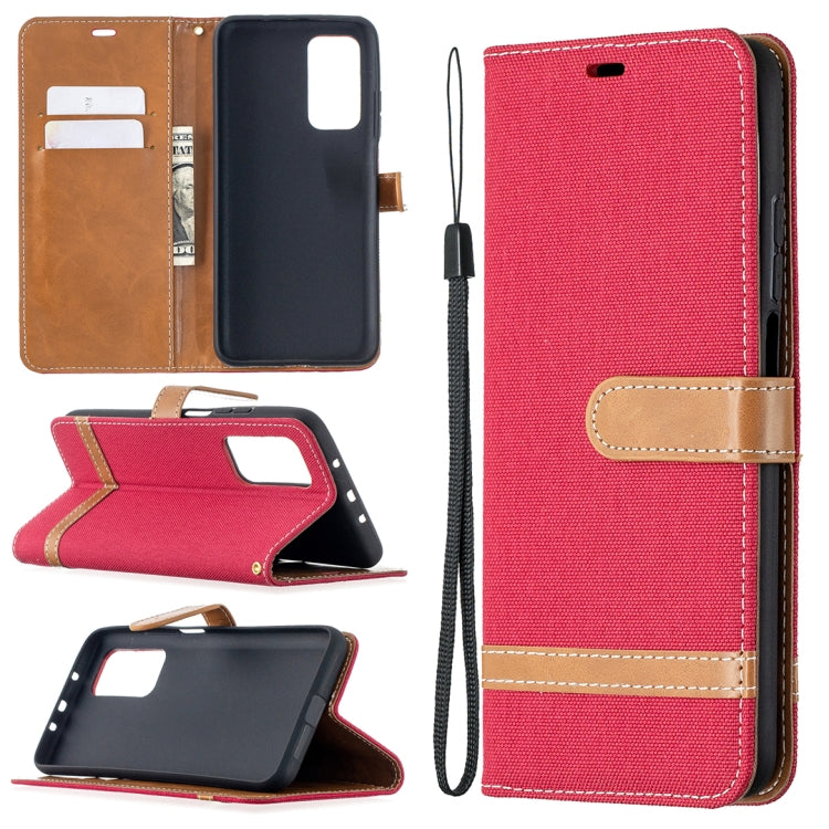 For Xiaomi Mi 10T / 10 Pro 5G Color Matching Denim Texture Leather Case with Holder & Card Slots & Wallet & Lanyard