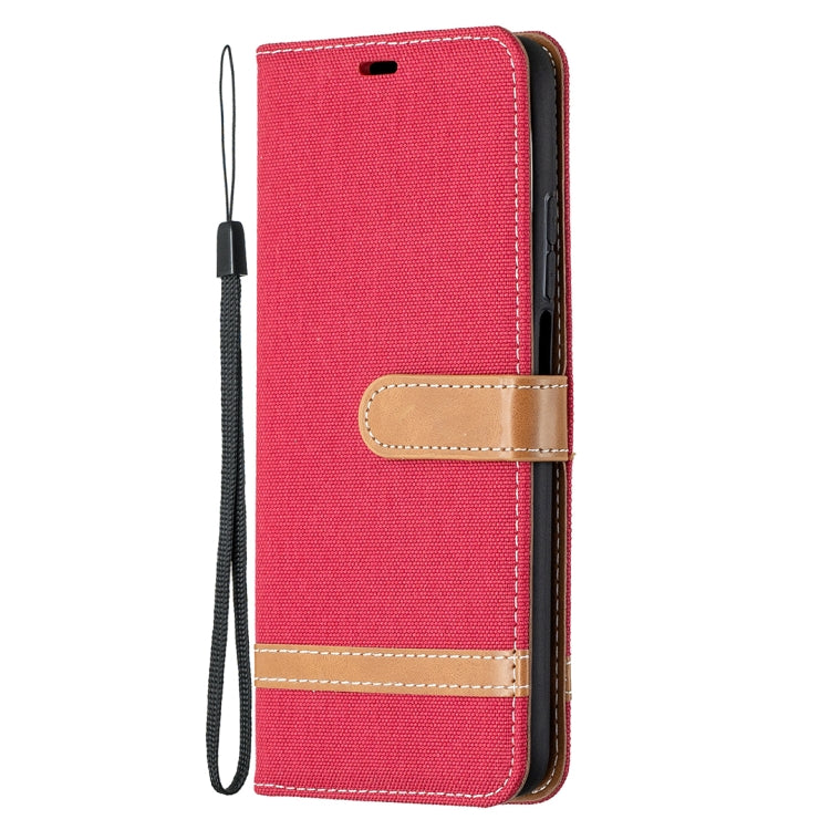 For Xiaomi Mi 10T / 10 Pro 5G Color Matching Denim Texture Leather Case with Holder & Card Slots & Wallet & Lanyard