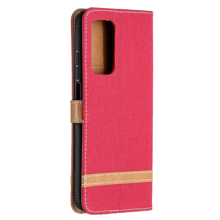 For Xiaomi Mi 10T / 10 Pro 5G Color Matching Denim Texture Leather Case with Holder & Card Slots & Wallet & Lanyard