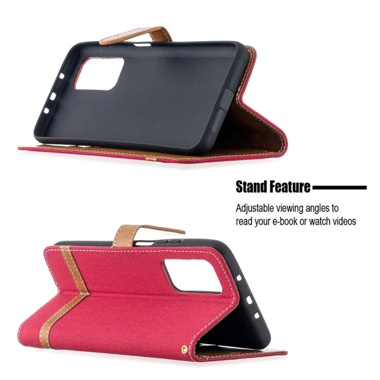 For Xiaomi Mi 10T / 10 Pro 5G Color Matching Denim Texture Leather Case with Holder & Card Slots & Wallet & Lanyard