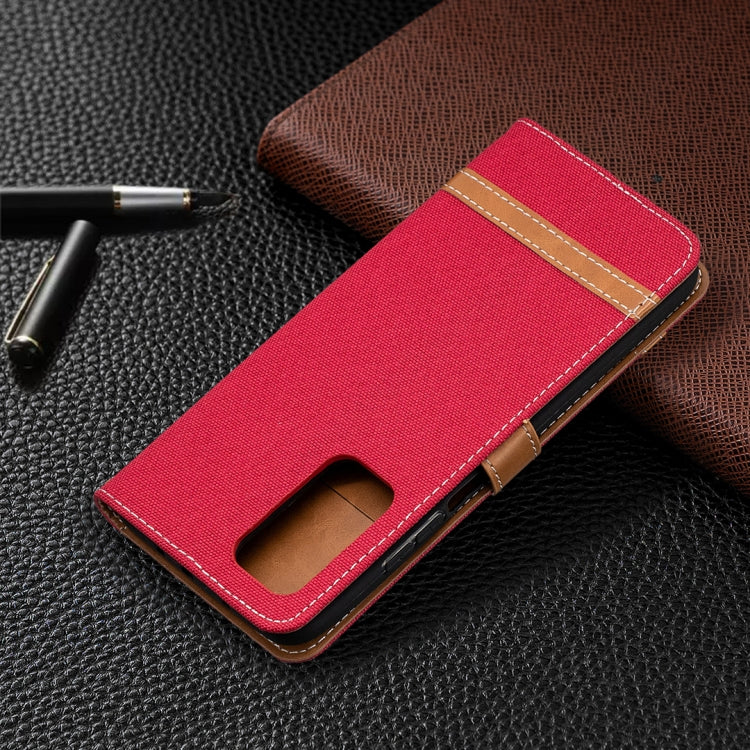 For Xiaomi Mi 10T / 10 Pro 5G Color Matching Denim Texture Leather Case with Holder & Card Slots & Wallet & Lanyard