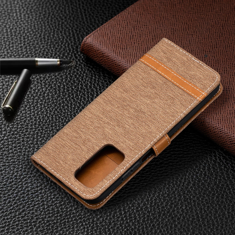 For Xiaomi Mi 10T / 10 Pro 5G Color Matching Denim Texture Leather Case with Holder & Card Slots & Wallet & Lanyard
