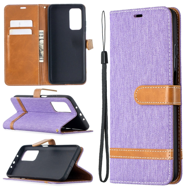 For Xiaomi Mi 10T / 10 Pro 5G Color Matching Denim Texture Leather Case with Holder & Card Slots & Wallet & Lanyard