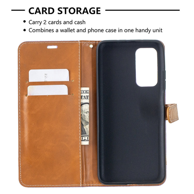 For Xiaomi Mi 10T / 10 Pro 5G Color Matching Denim Texture Leather Case with Holder & Card Slots & Wallet & Lanyard