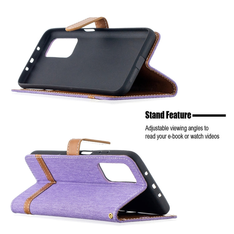 For Xiaomi Mi 10T / 10 Pro 5G Color Matching Denim Texture Leather Case with Holder & Card Slots & Wallet & Lanyard